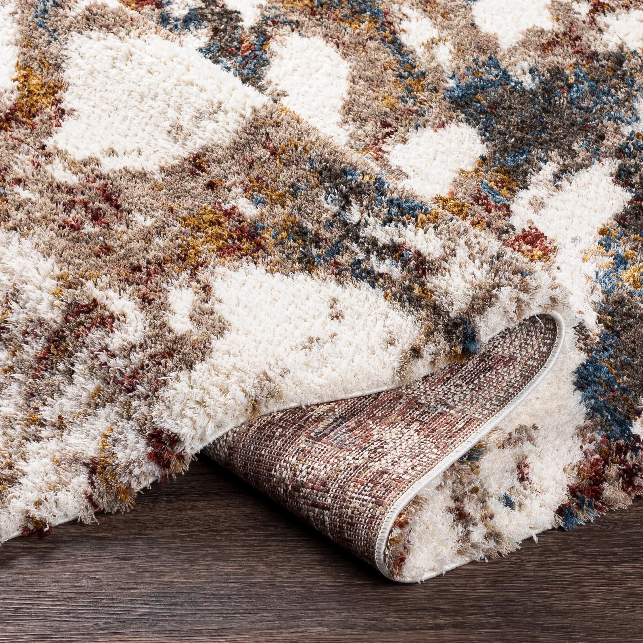 Livabliss Taryn Abstract Splatter Pattern Shag Area Rug