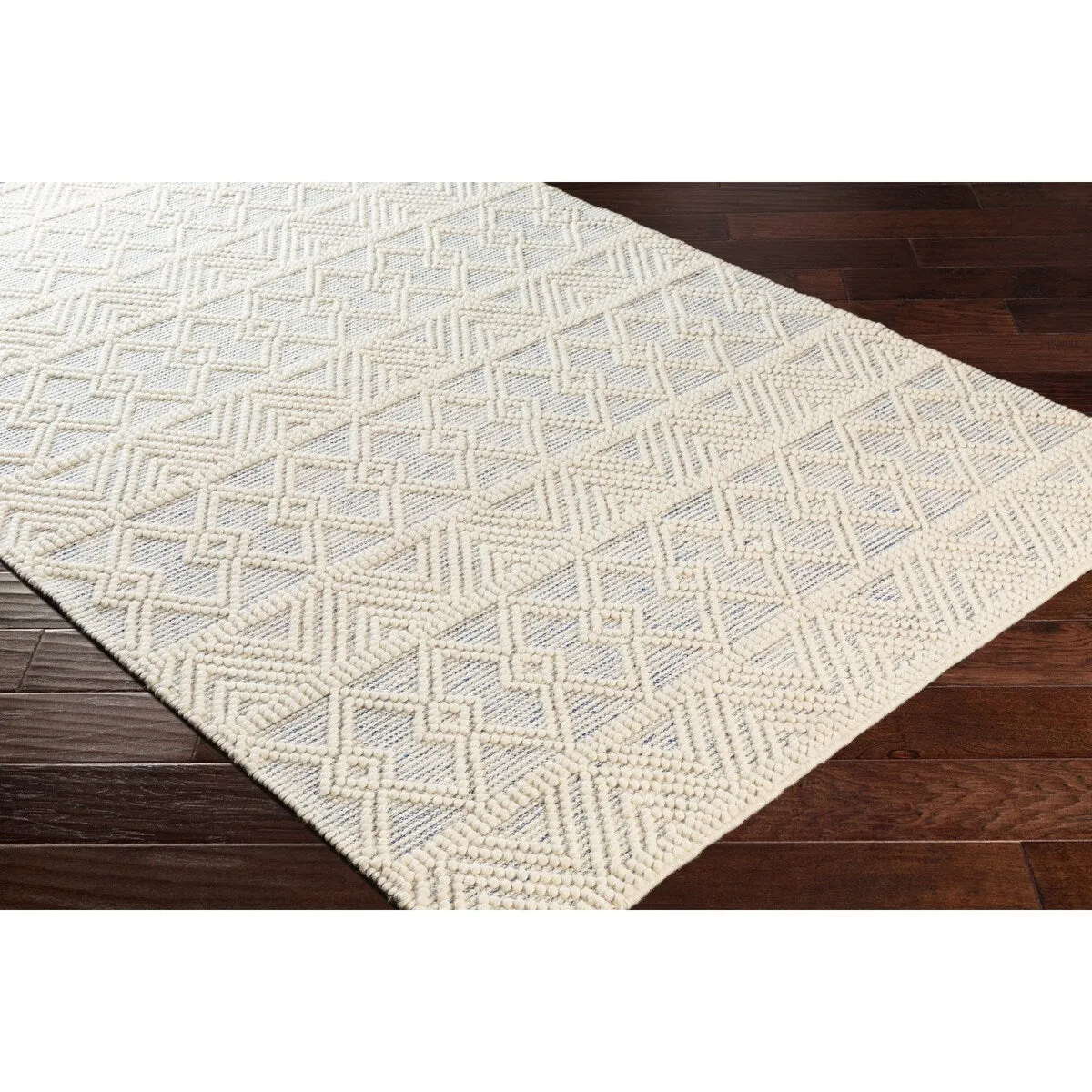 Livabliss Torin Handmade Ivory/Blue Rustic Wool Area Rug