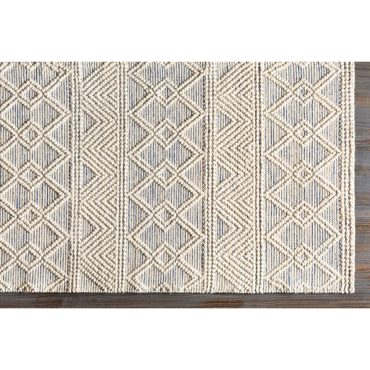 Livabliss Torin Handmade Ivory/Blue Rustic Wool Area Rug