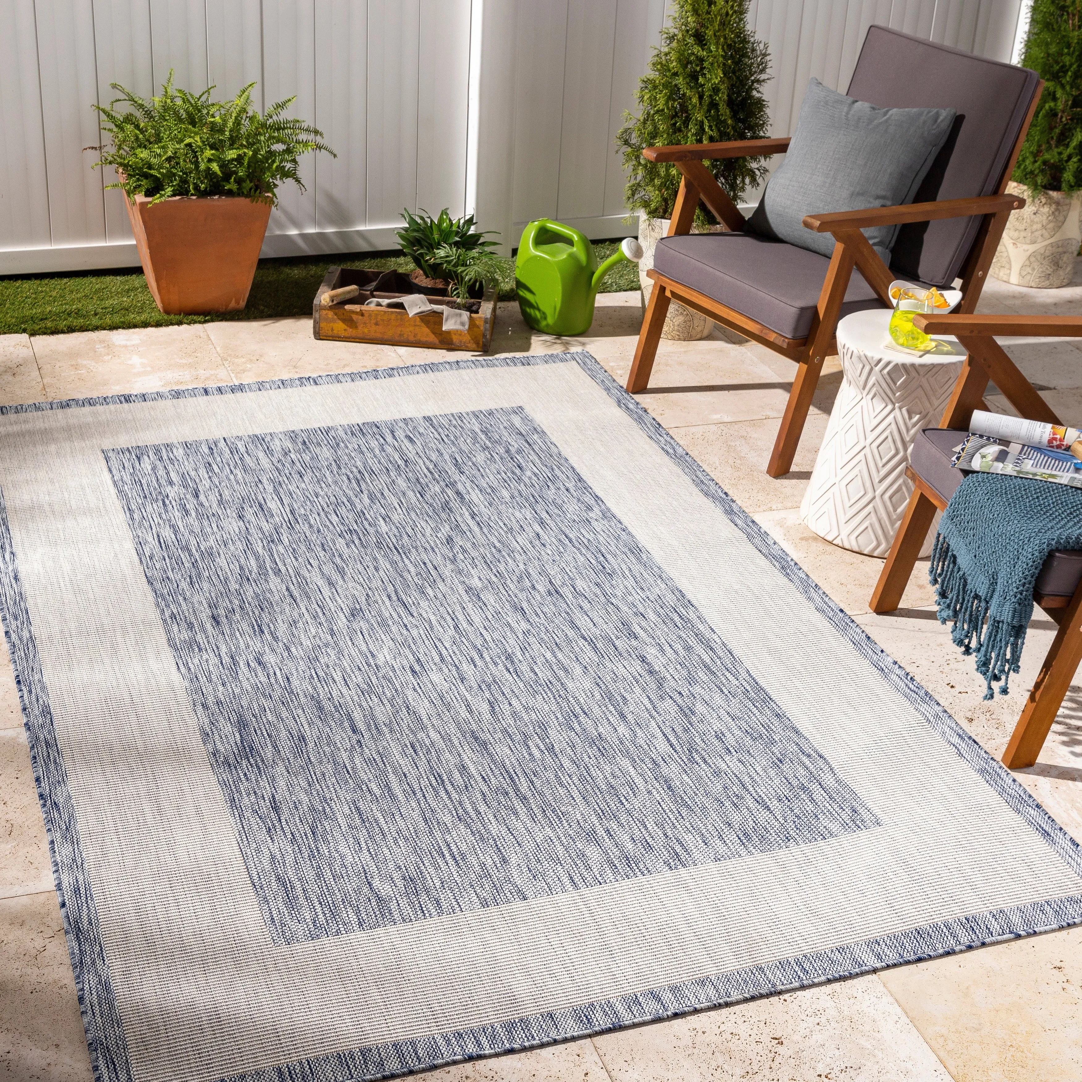 Livabliss Tuareg Outdoor Border Modern Area Rug