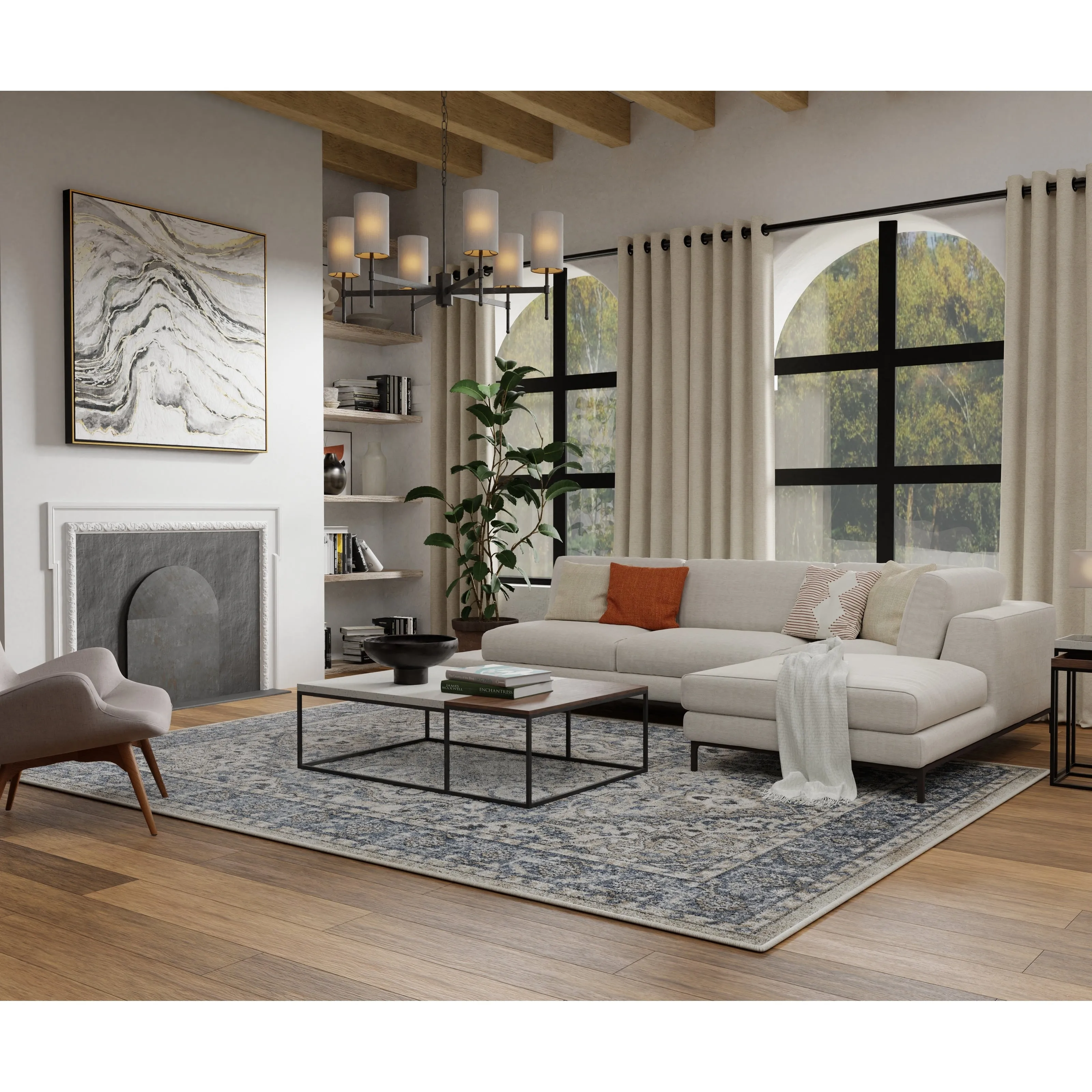 Loomaknoti Kehleigh Avalie Blue Area Rug
