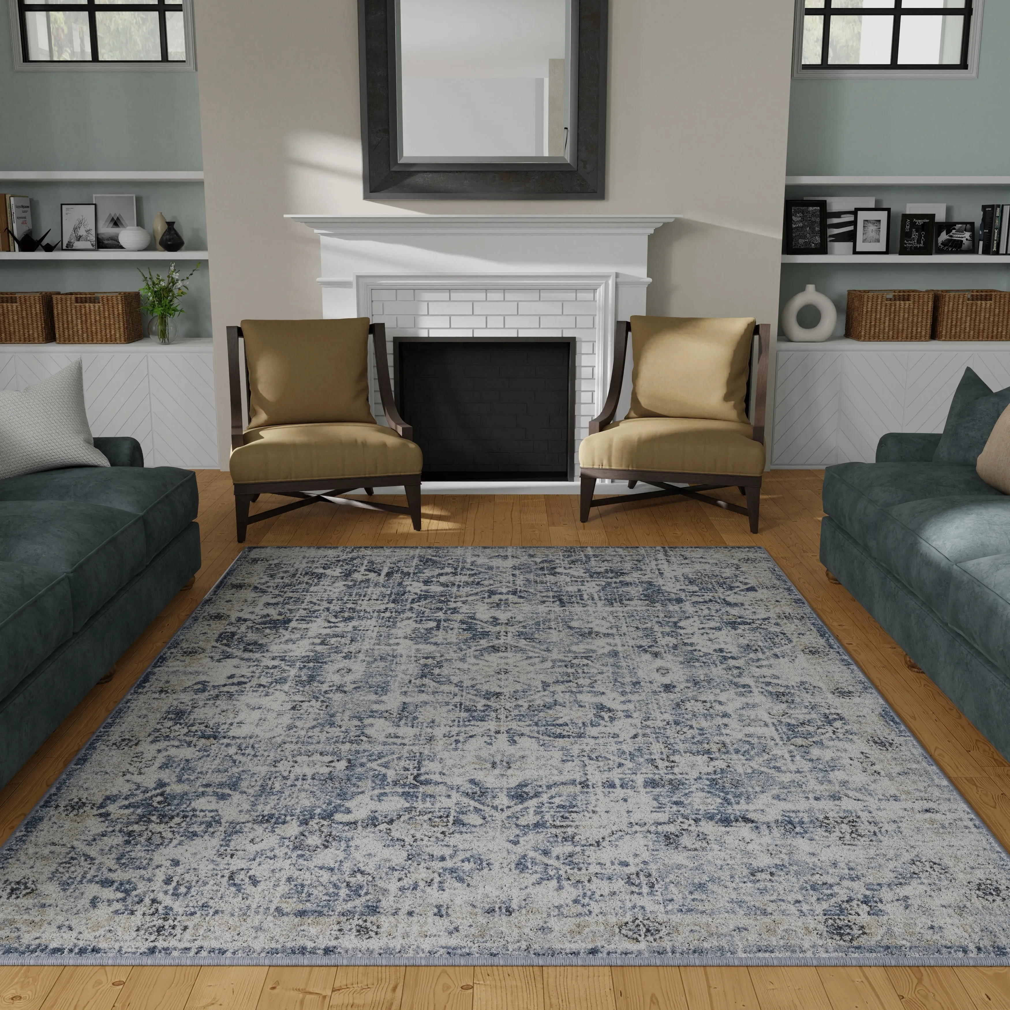 Loomaknoti Kehleigh Azbailie Blue Area Rug