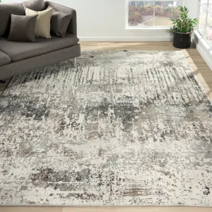 Lumina Ivory Abstract Modern Area Rug