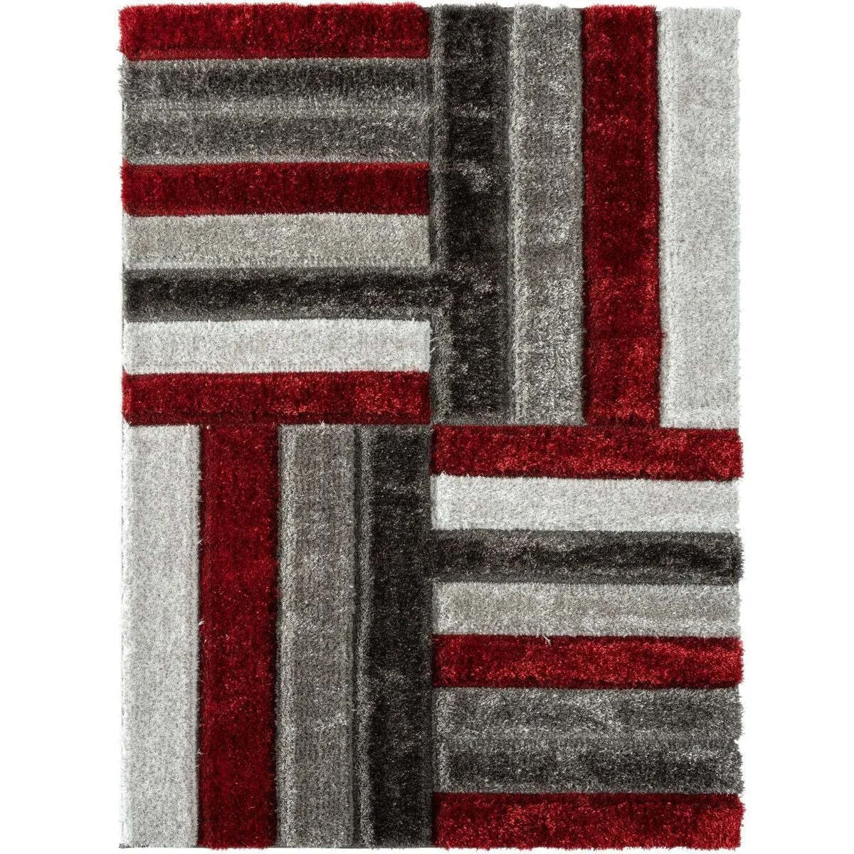 Luxe Weavers Shag Geometric Plush Area Rug. Indoor Carpet