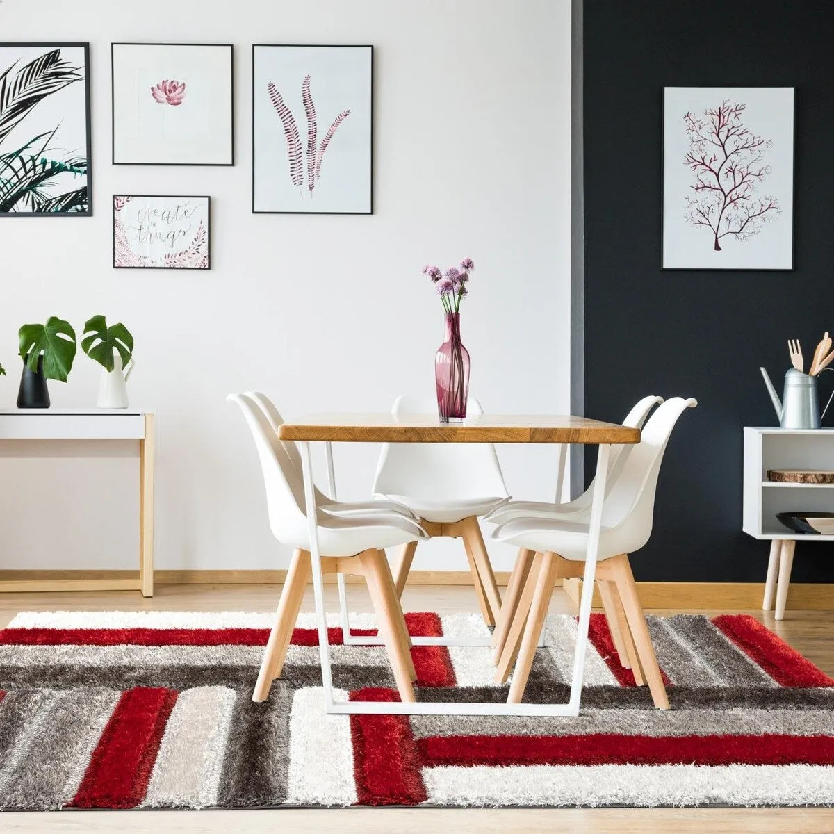 Luxe Weavers Shag Geometric Plush Area Rug. Indoor Carpet