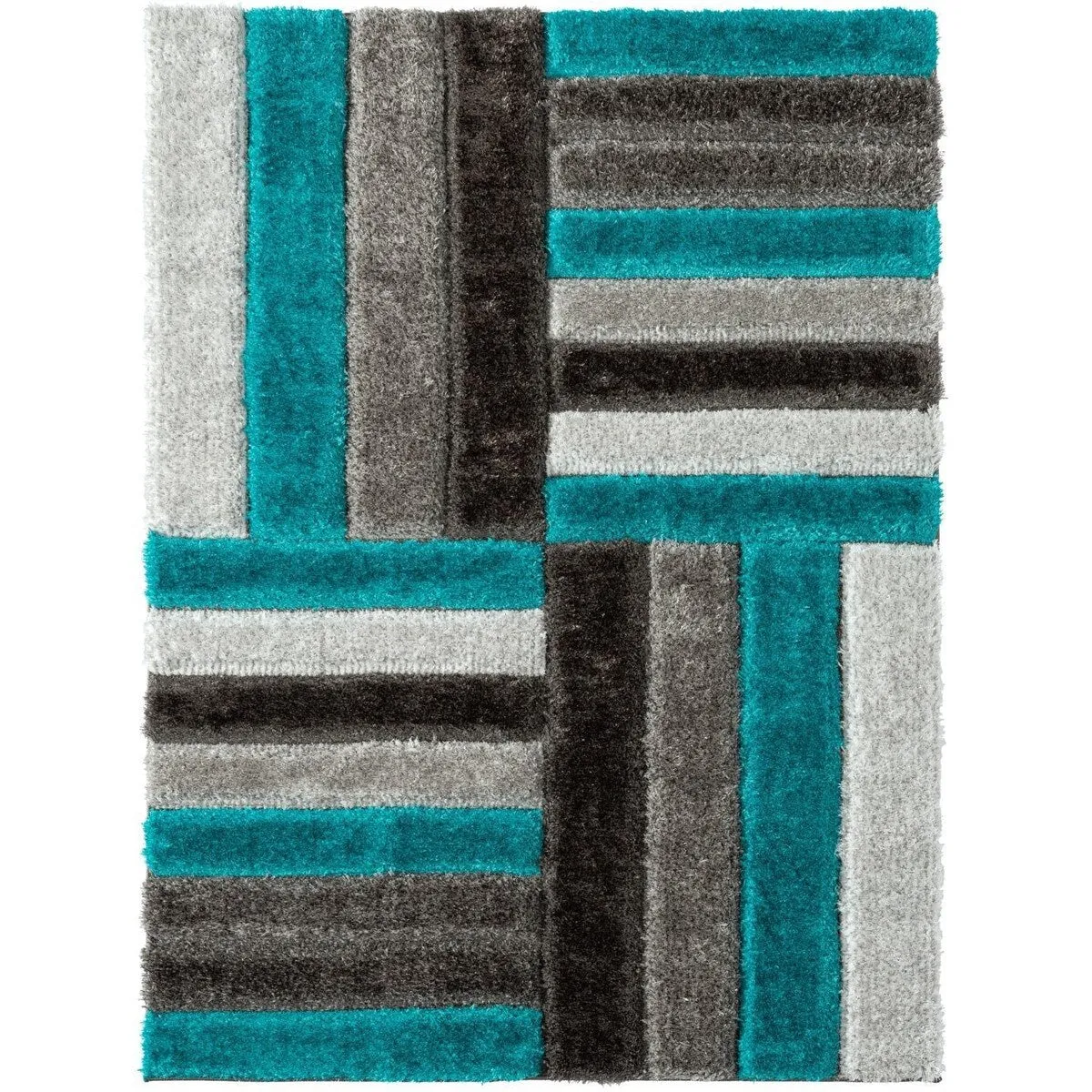 Luxe Weavers Shag Geometric Plush Area Rug. Indoor Carpet