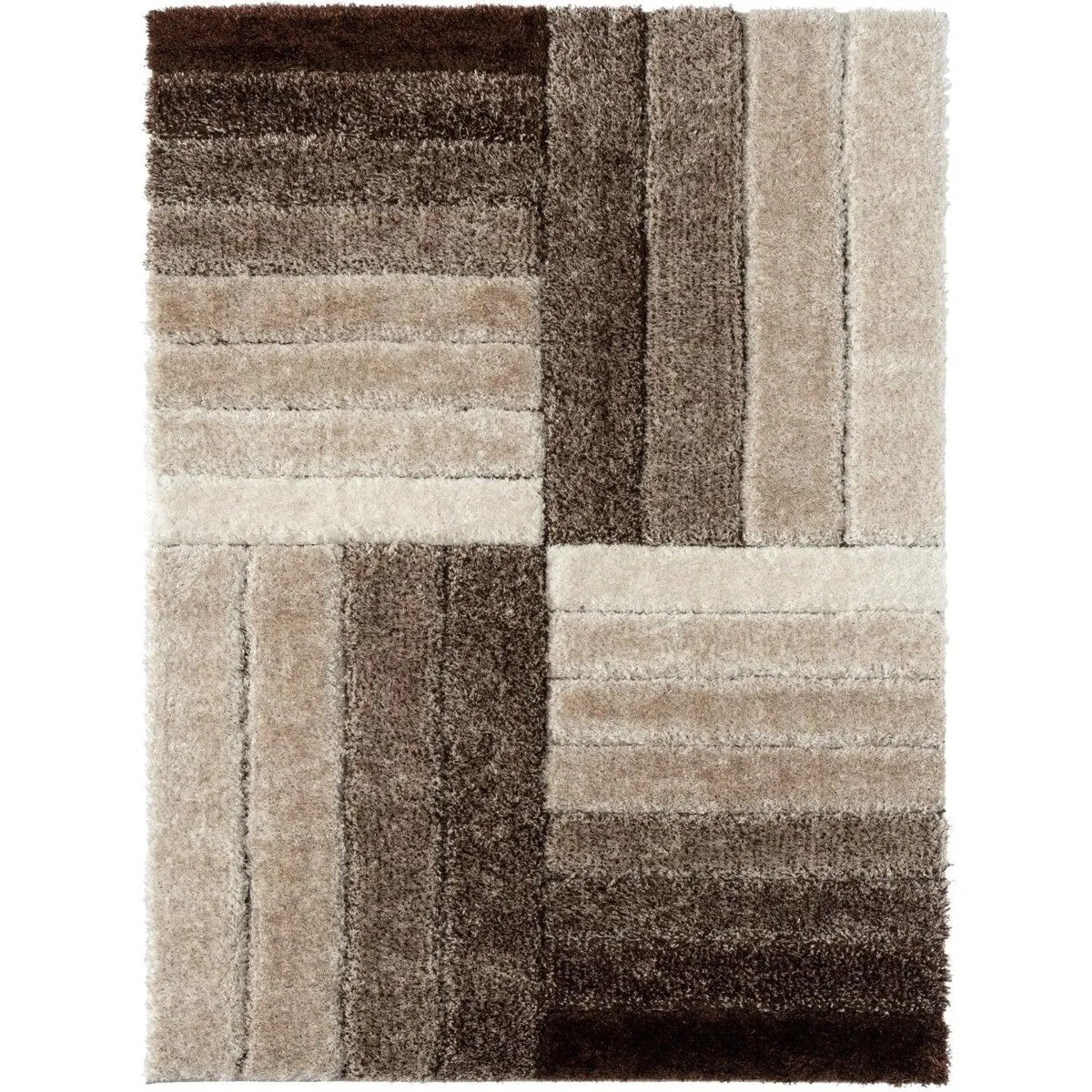 Luxe Weavers Shag Geometric Plush Area Rug. Indoor Carpet