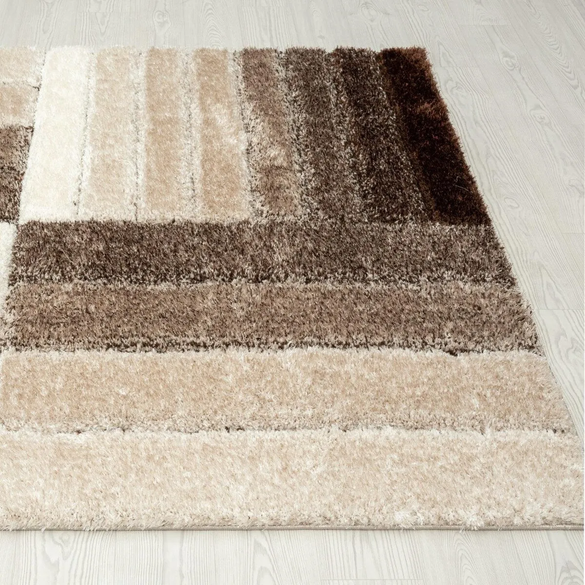 Luxe Weavers Shag Geometric Plush Area Rug. Indoor Carpet