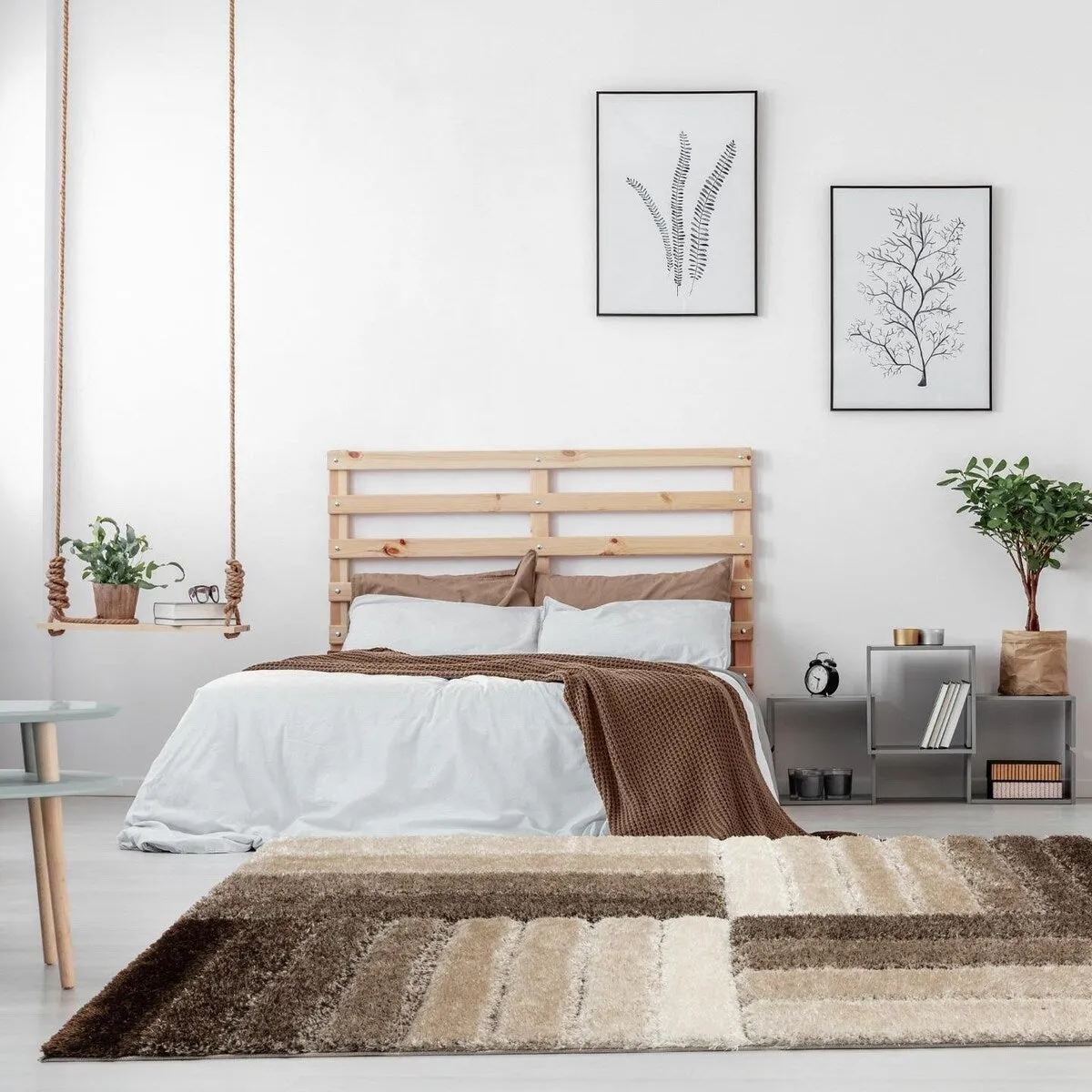 Luxe Weavers Shag Geometric Plush Area Rug. Indoor Carpet