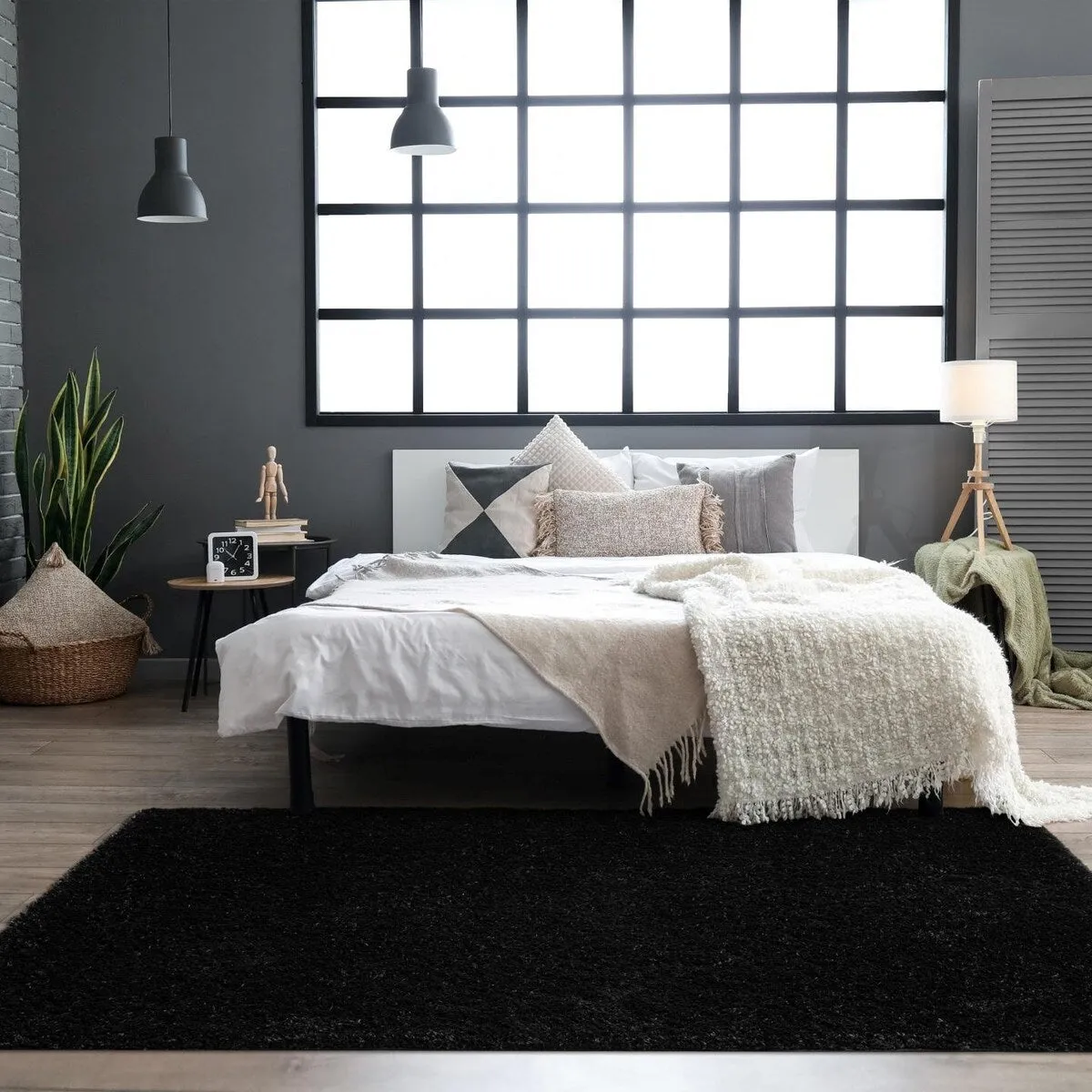 Luxe Weavers Solid Plush Shag Area Rug