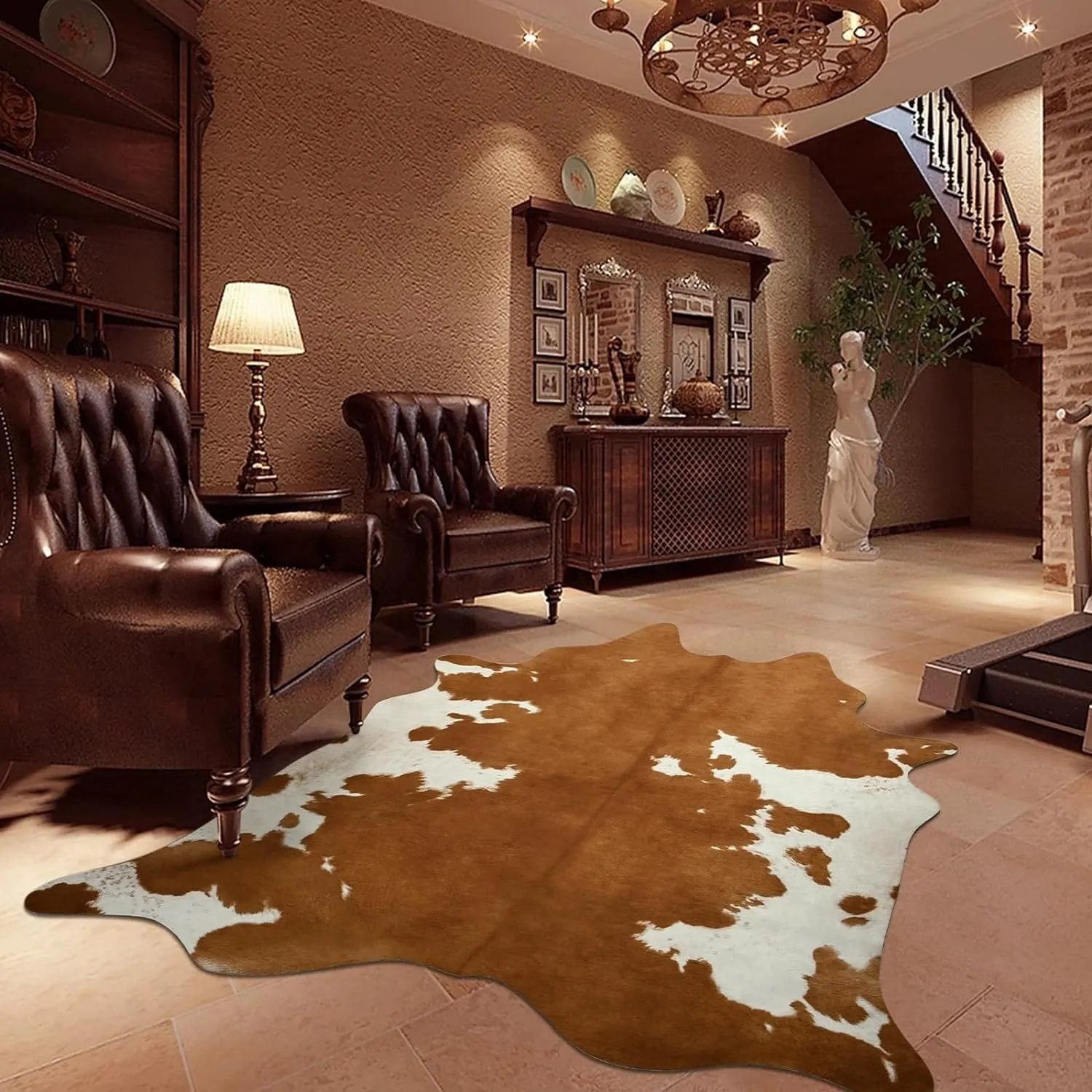 Luxury Home Decor Carpet Living Room Bedroom Faux Cowhide Rug