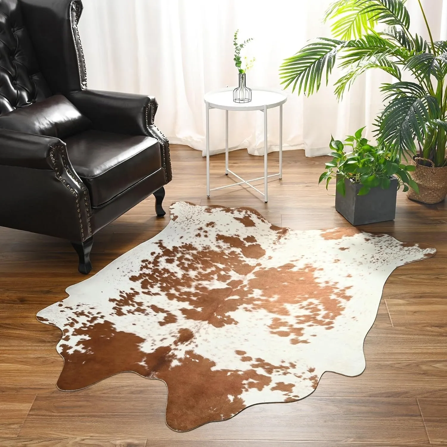 Luxury Home Decor Carpet Living Room Bedroom Faux Cowhide Rug