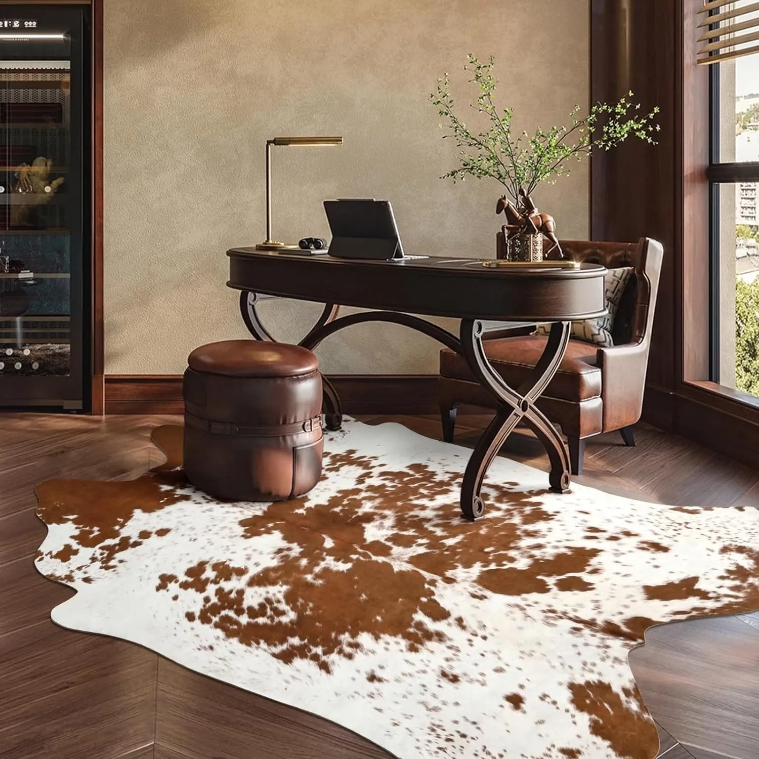 Luxury Home Decor Carpet Living Room Bedroom Faux Cowhide Rug