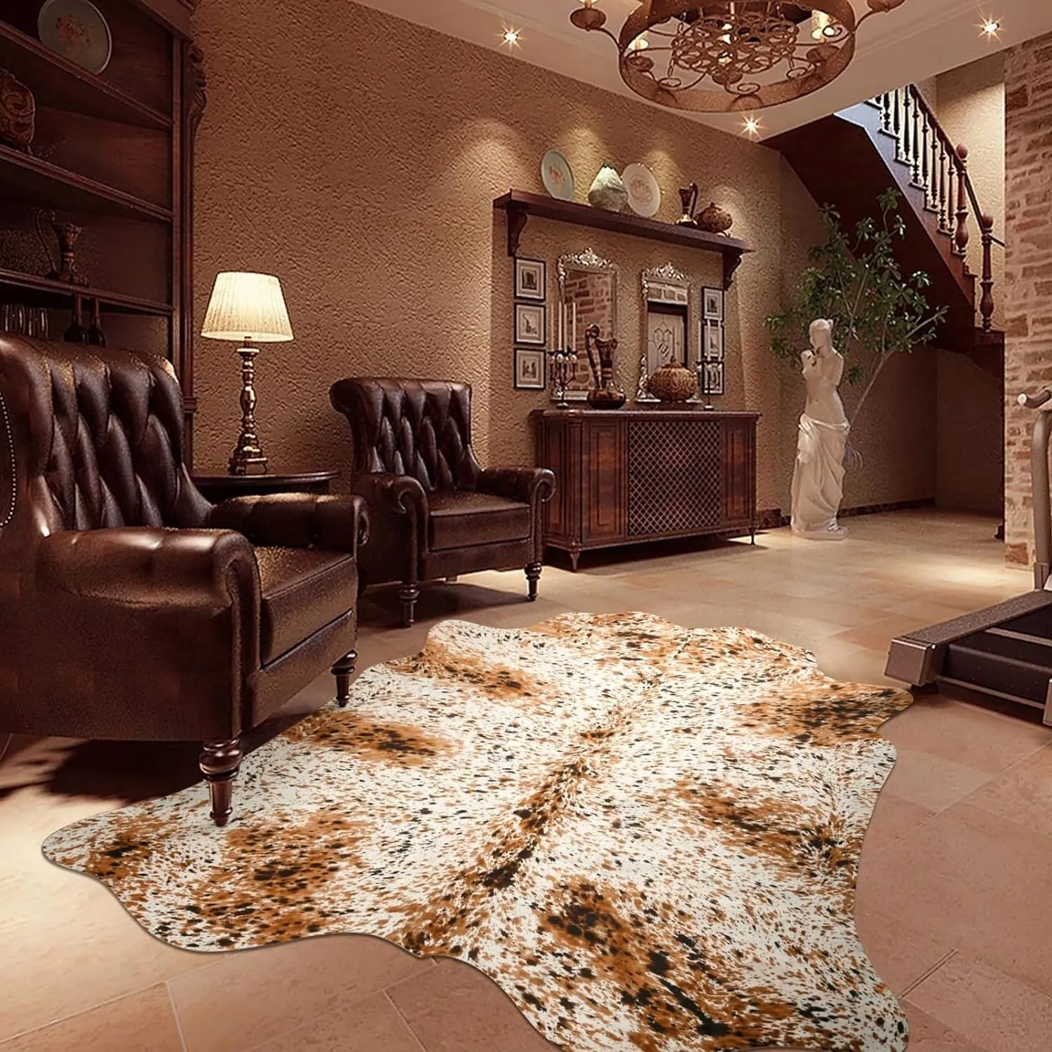 Luxury Home Decor Carpet Living Room Bedroom Faux Cowhide Rug
