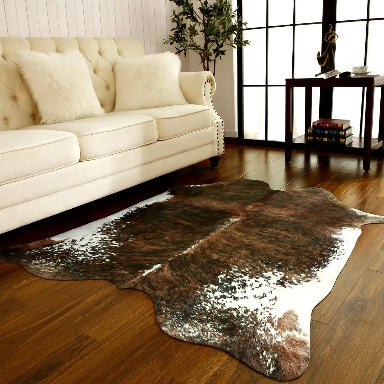 Luxury Home Decor Carpet Living Room Bedroom Faux Cowhide Rug