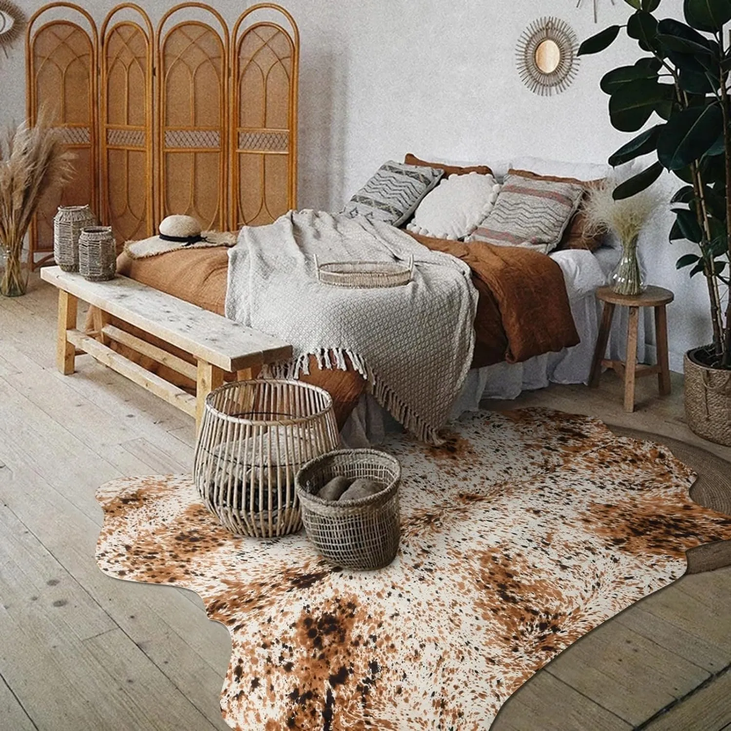 Luxury Home Decor Carpet Living Room Bedroom Faux Cowhide Rug