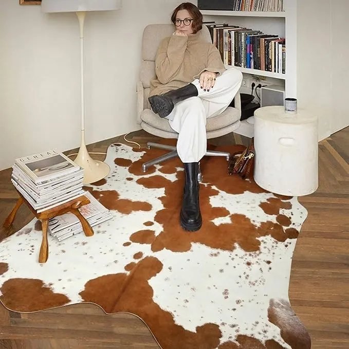 Luxury Home Decor Carpet Living Room Bedroom Faux Cowhide Rug