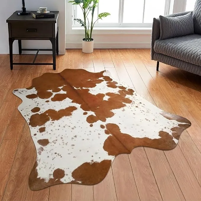 Luxury Home Decor Carpet Living Room Bedroom Faux Cowhide Rug