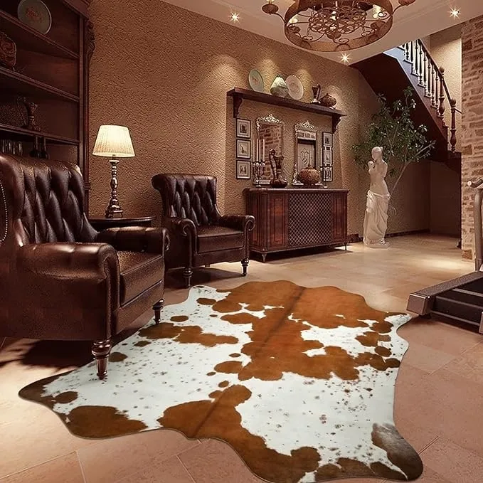 Luxury Home Decor Carpet Living Room Bedroom Faux Cowhide Rug