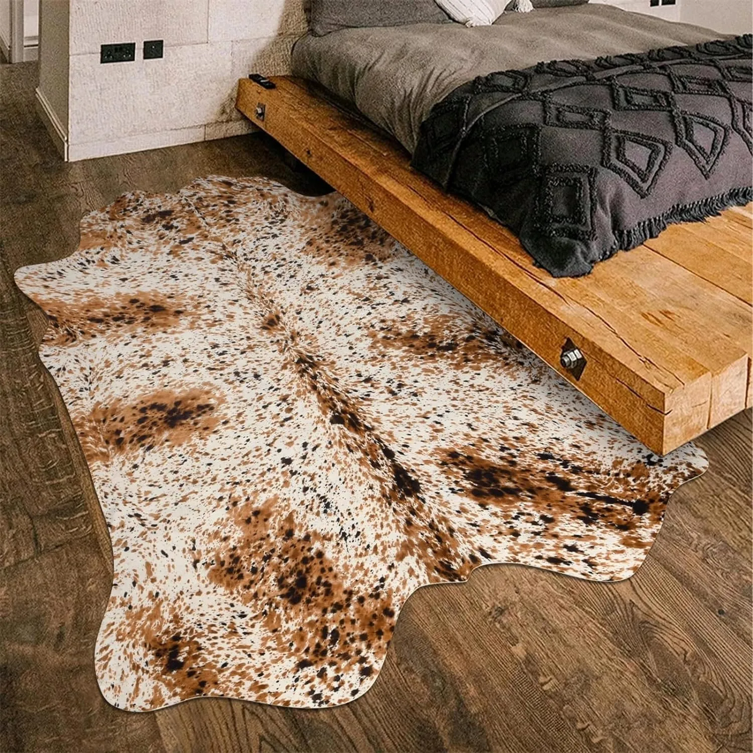 Luxury Home Decor Carpet Living Room Bedroom Faux Cowhide Rug