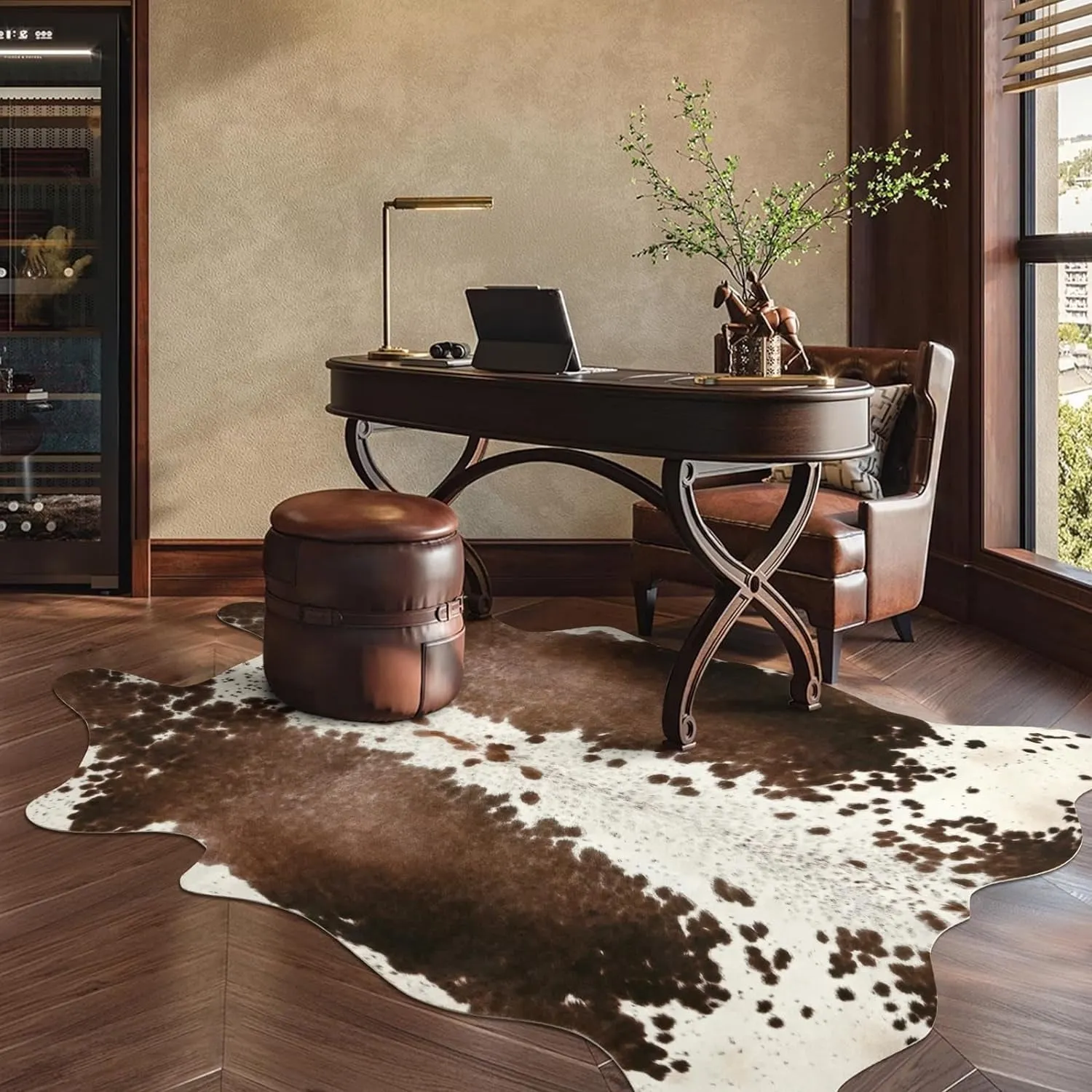 Luxury Home Decor Carpet Living Room Bedroom Faux Cowhide Rug
