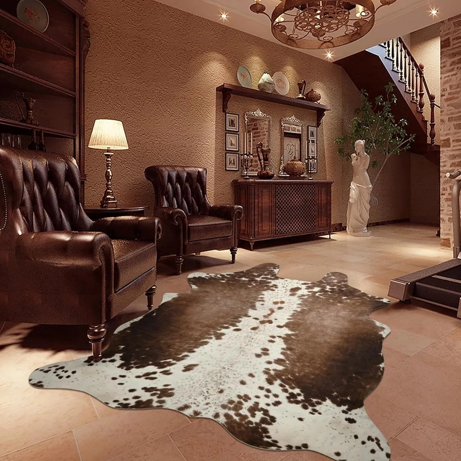 Luxury Home Decor Carpet Living Room Bedroom Faux Cowhide Rug