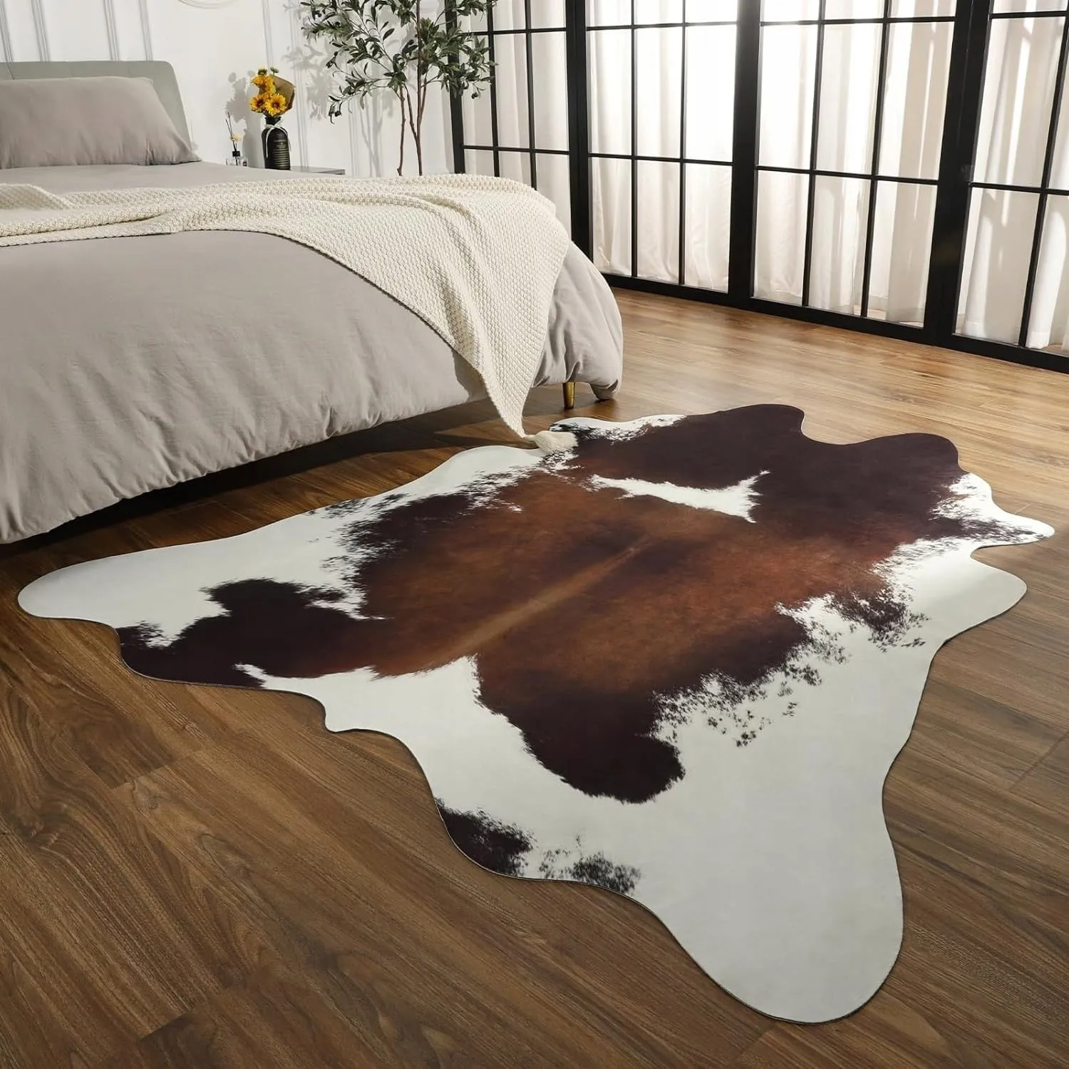 Luxury Home Decor Carpet Living Room Bedroom Faux Cowhide Rug