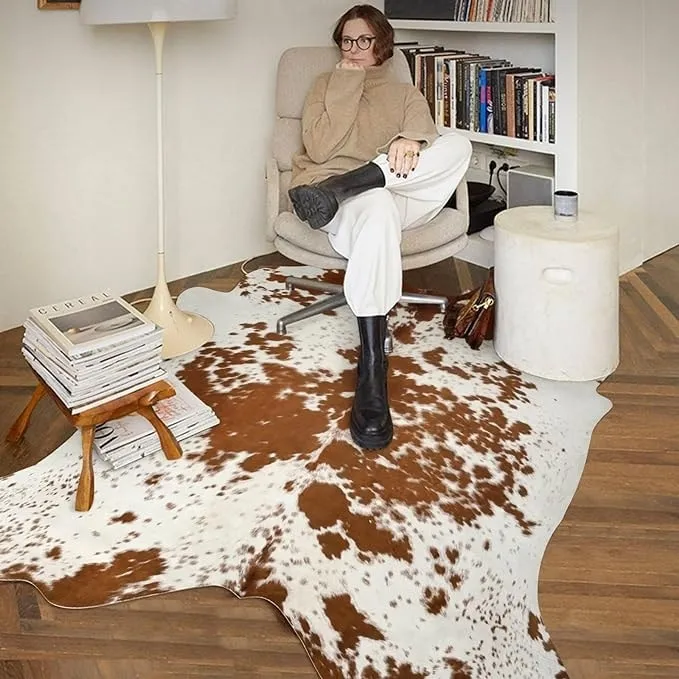 Luxury Home Decor Carpet Living Room Bedroom Faux Cowhide Rug