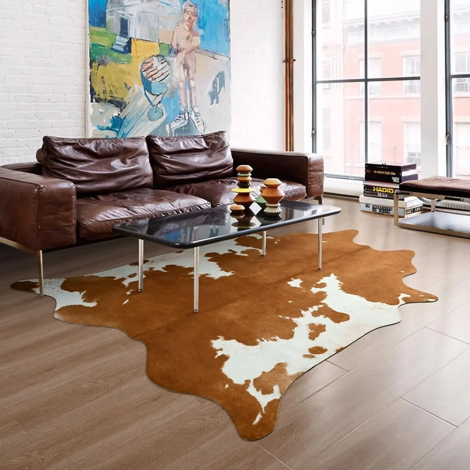 Luxury Home Decor Carpet Living Room Bedroom Faux Cowhide Rug