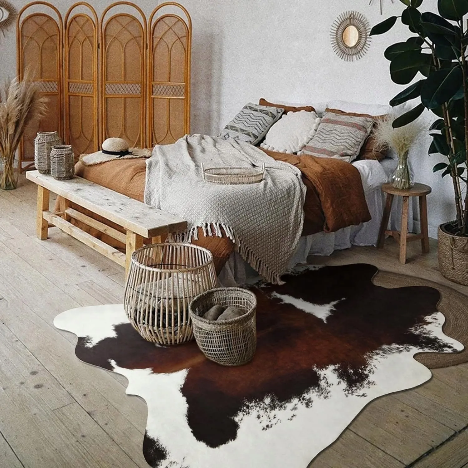 Luxury Home Decor Carpet Living Room Bedroom Faux Cowhide Rug
