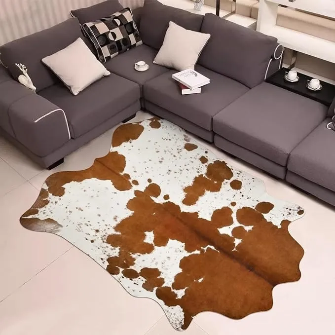 Luxury Home Decor Carpet Living Room Bedroom Faux Cowhide Rug