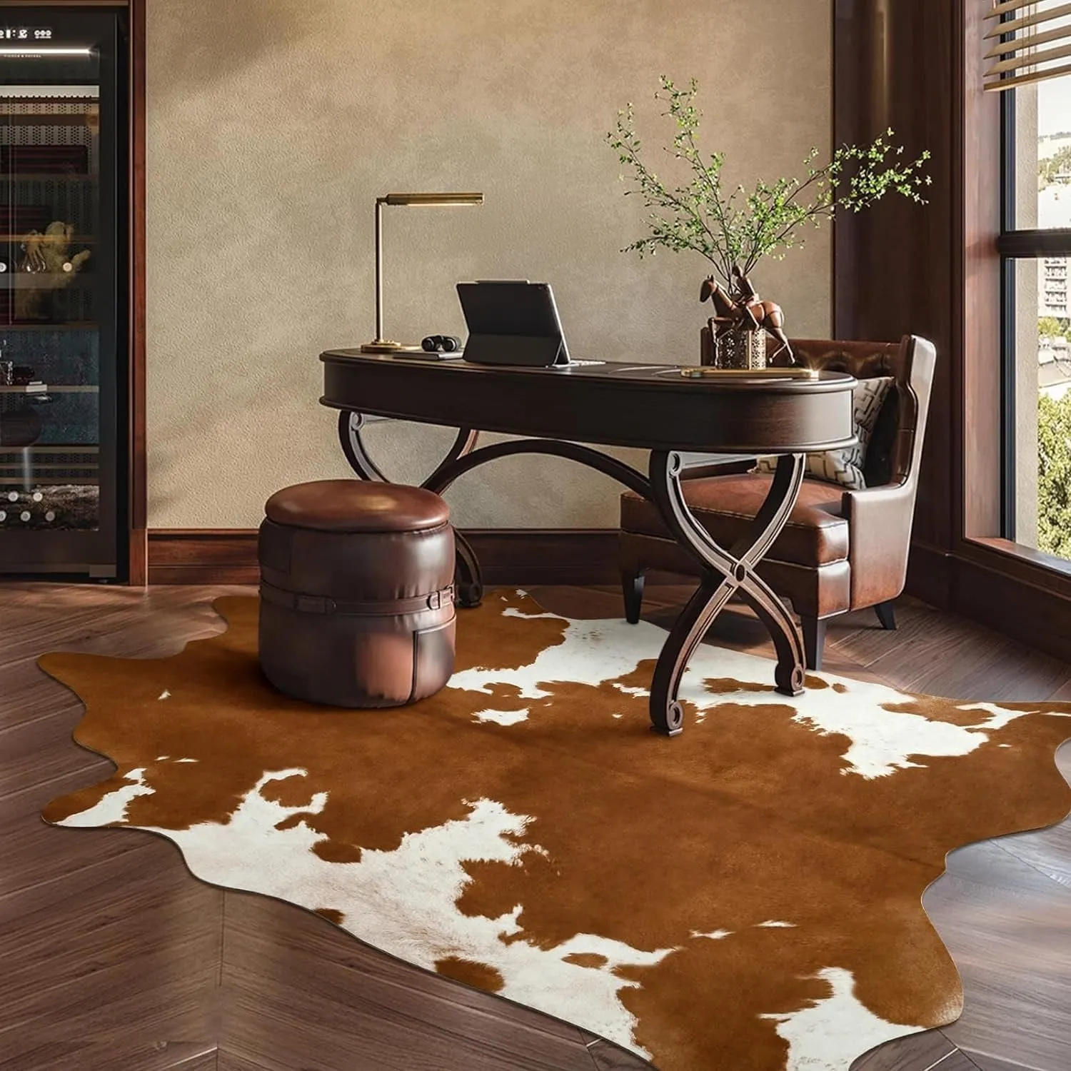 Luxury Home Decor Carpet Living Room Bedroom Faux Cowhide Rug