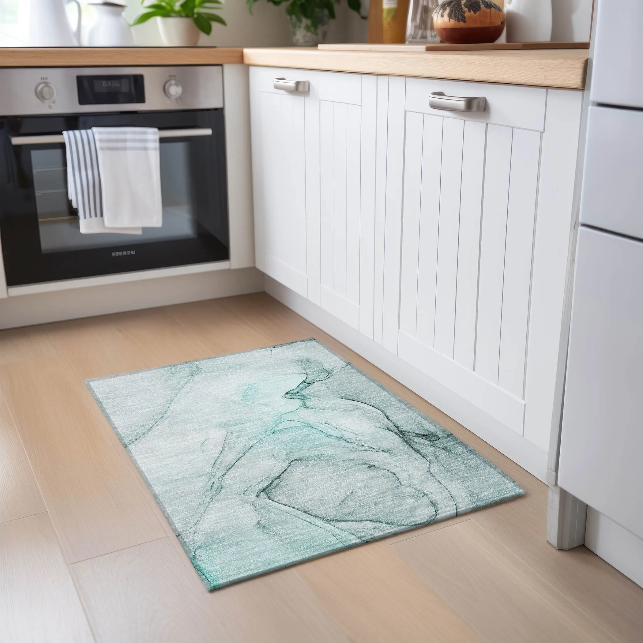 Machine Washable Indoor/ Outdoor Abstract Chantille Rug