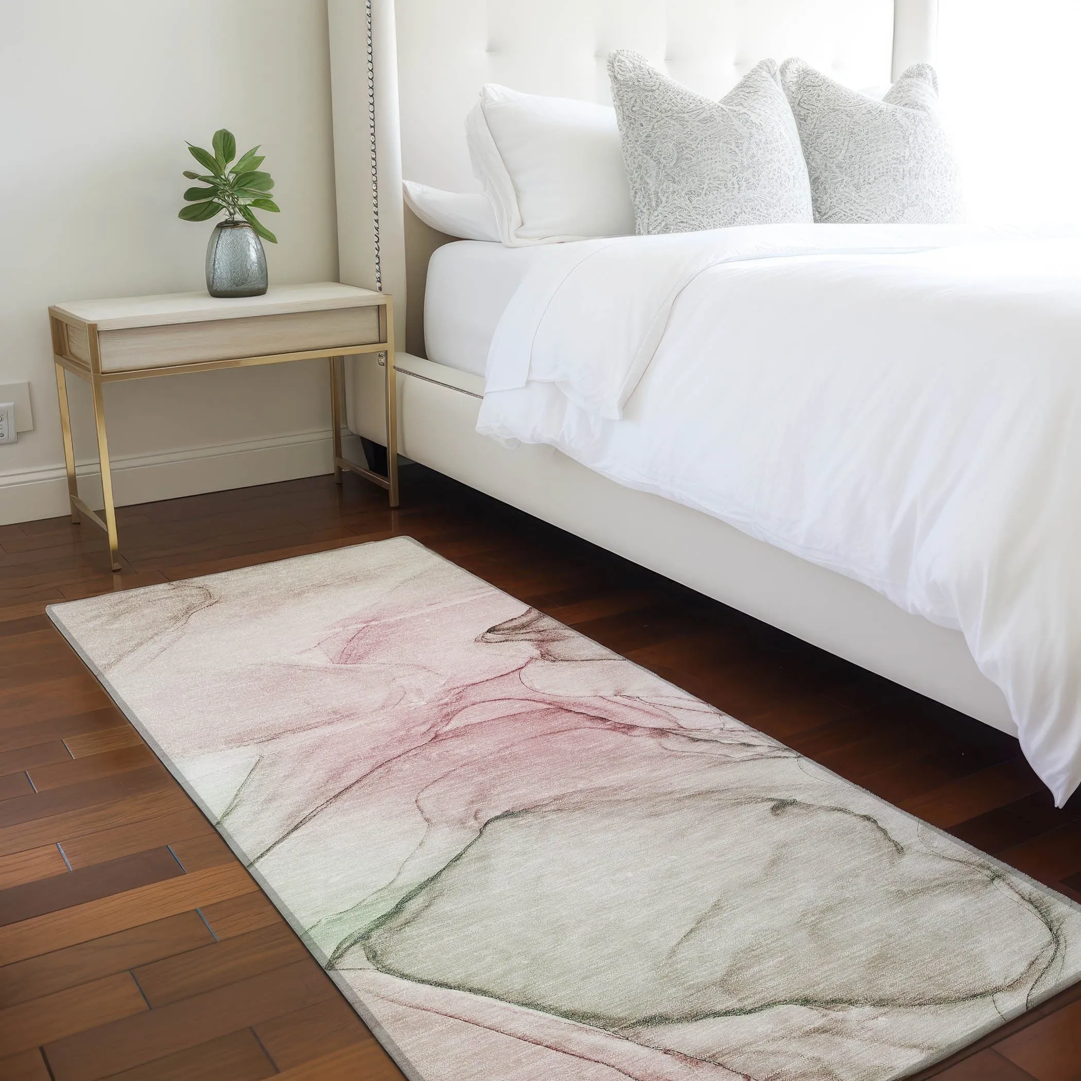 Machine Washable Indoor/ Outdoor Abstract Chantille Rug