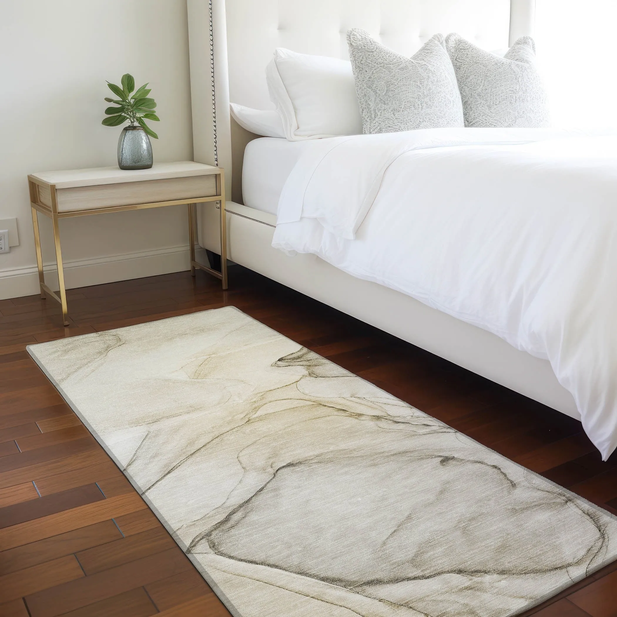 Machine Washable Indoor/ Outdoor Abstract Chantille Rug