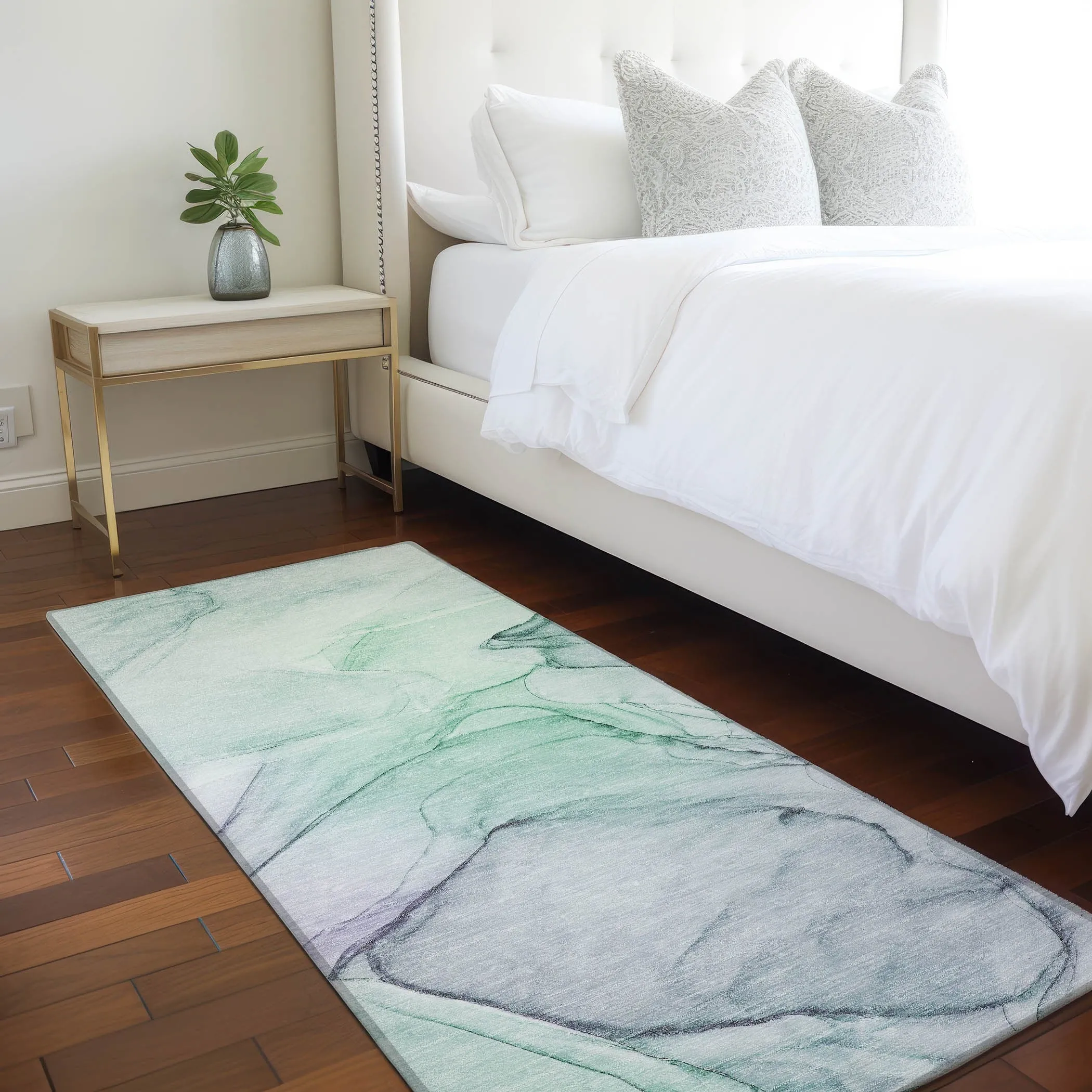 Machine Washable Indoor/ Outdoor Abstract Chantille Rug