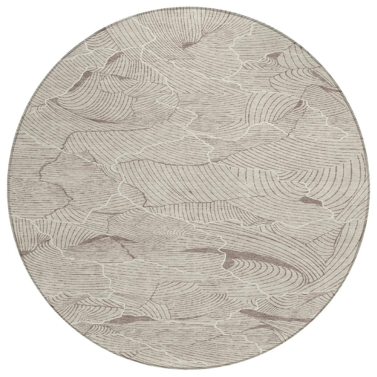 Machine Washable Indoor/ Outdoor Abstract Crackle Chantille Rug