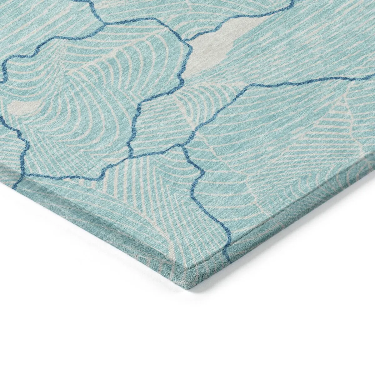 Machine Washable Indoor/ Outdoor Abstract Crackle Chantille Rug