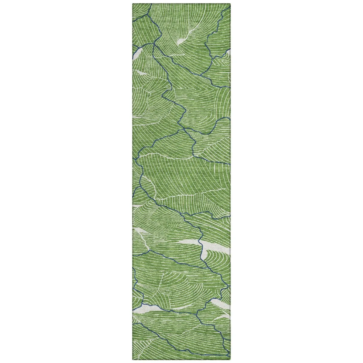 Machine Washable Indoor/ Outdoor Abstract Crackle Chantille Rug