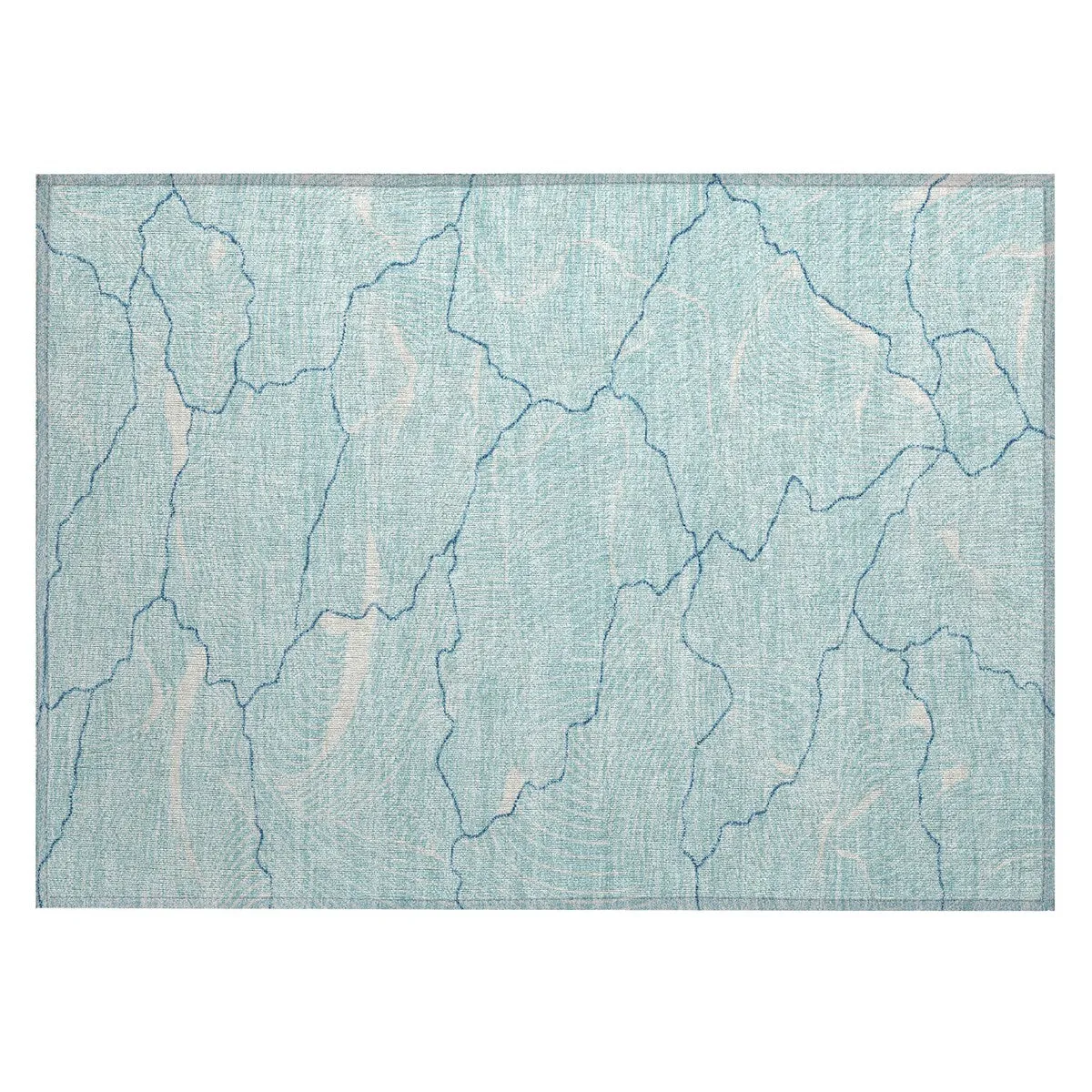 Machine Washable Indoor/ Outdoor Abstract Crackle Chantille Rug