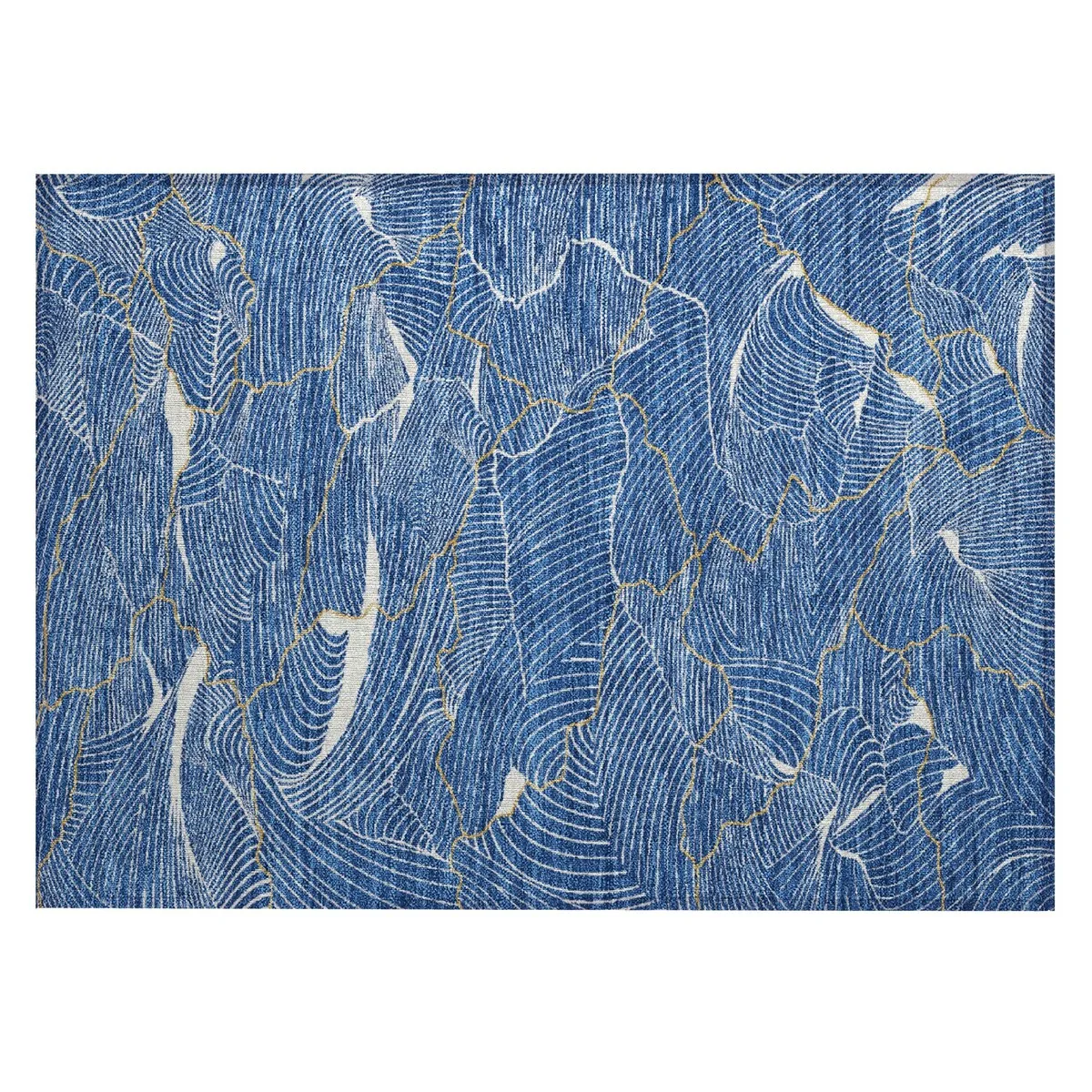 Machine Washable Indoor/ Outdoor Abstract Crackle Chantille Rug