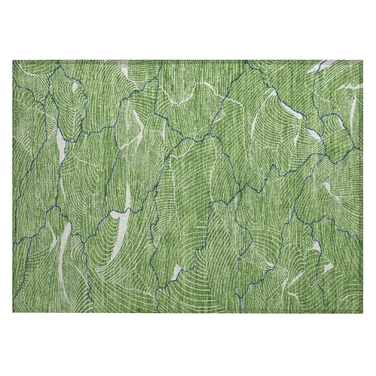 Machine Washable Indoor/ Outdoor Abstract Crackle Chantille Rug