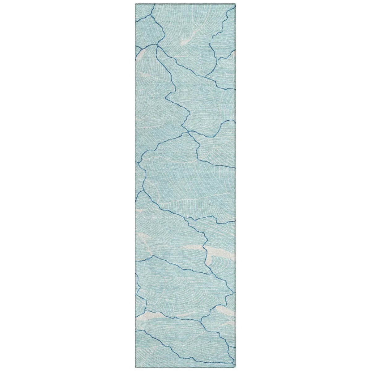 Machine Washable Indoor/ Outdoor Abstract Crackle Chantille Rug