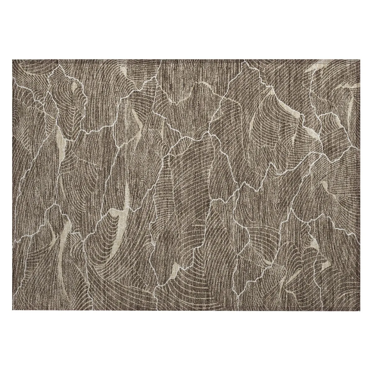 Machine Washable Indoor/ Outdoor Abstract Crackle Chantille Rug