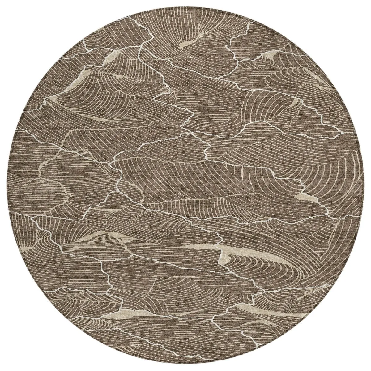 Machine Washable Indoor/ Outdoor Abstract Crackle Chantille Rug
