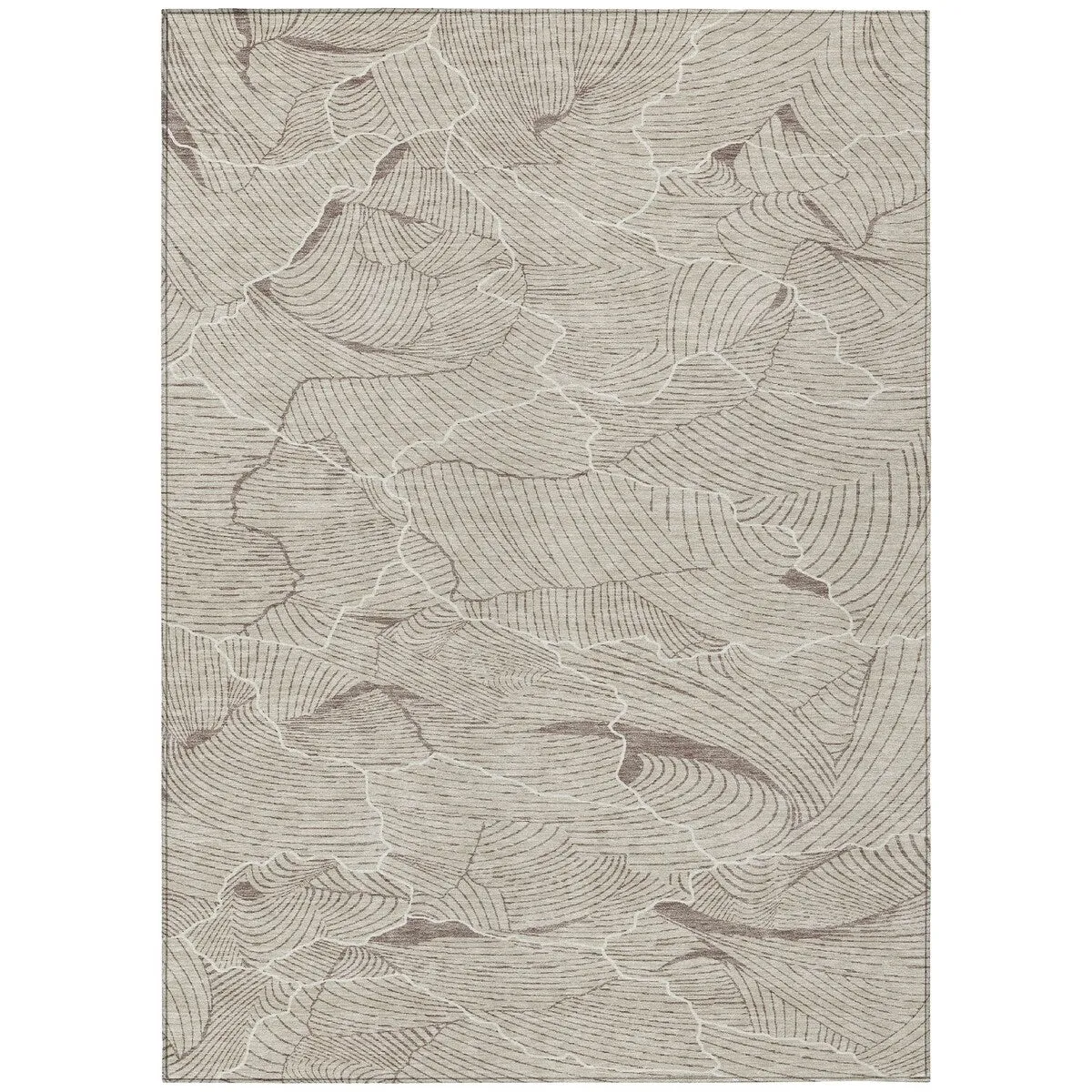 Machine Washable Indoor/ Outdoor Abstract Crackle Chantille Rug