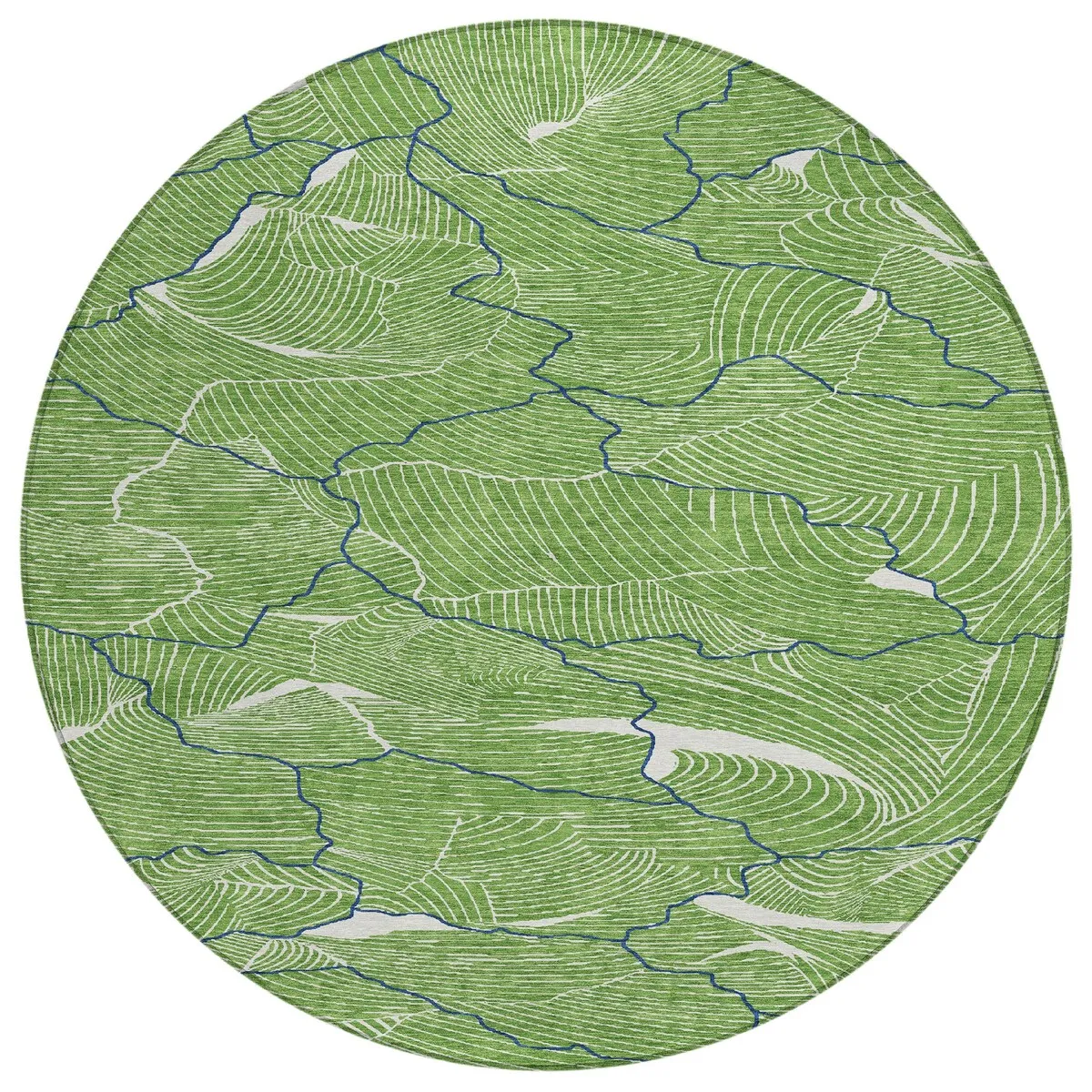 Machine Washable Indoor/ Outdoor Abstract Crackle Chantille Rug