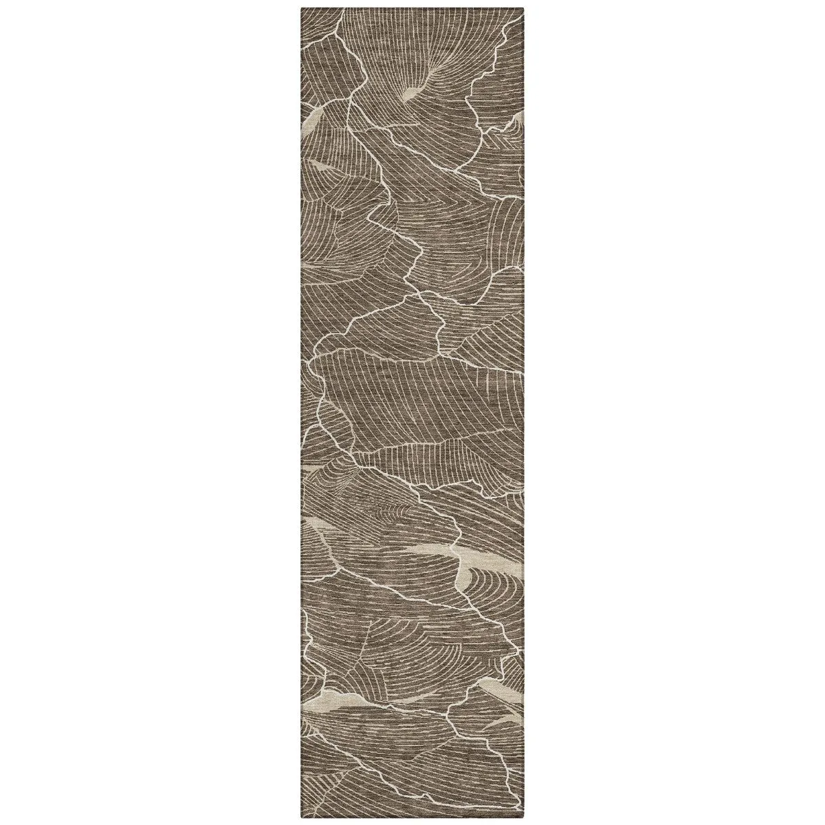 Machine Washable Indoor/ Outdoor Abstract Crackle Chantille Rug