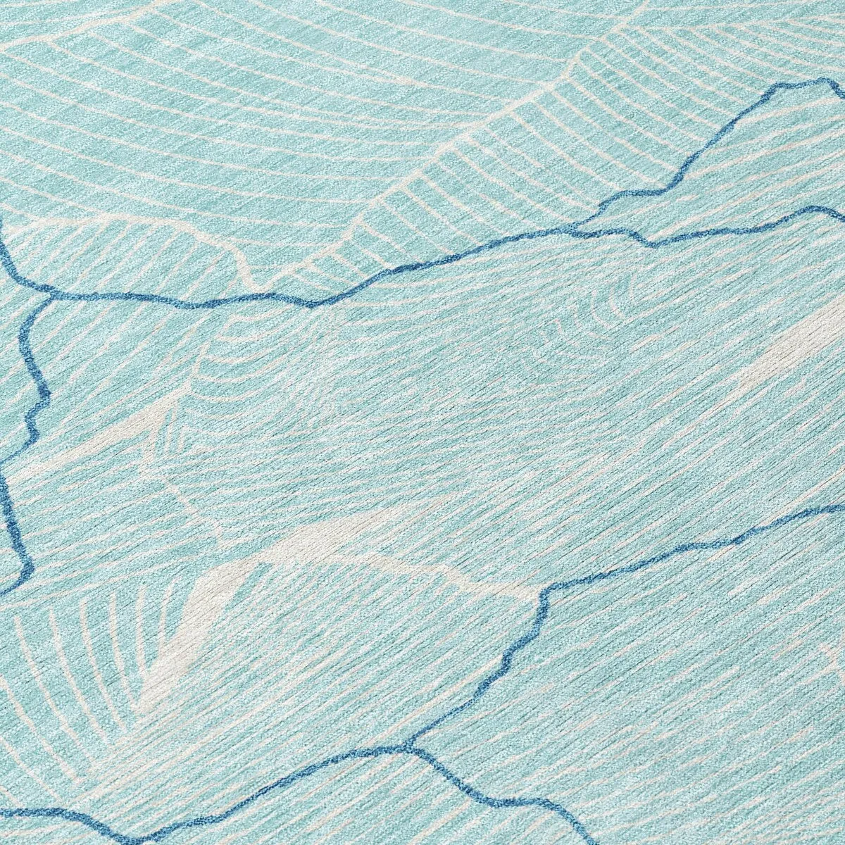 Machine Washable Indoor/ Outdoor Abstract Crackle Chantille Rug