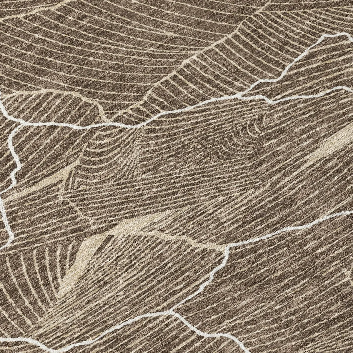 Machine Washable Indoor/ Outdoor Abstract Crackle Chantille Rug